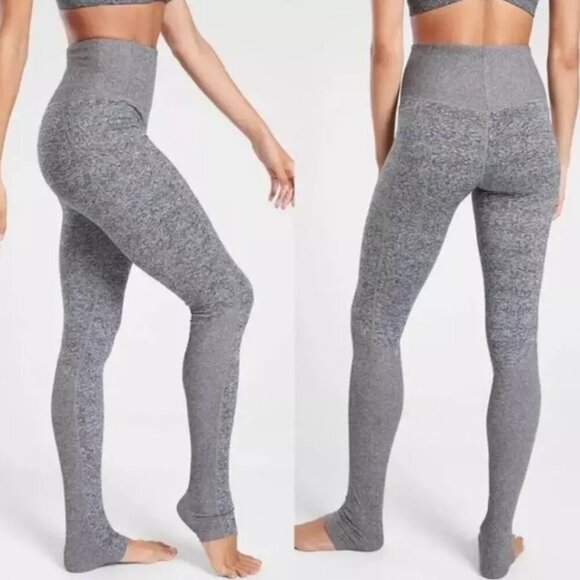 Athleta Pants - Athleta Exhale Heel Tight Legging Womens Medium Petite PM Gray Stash Pocket Yoga